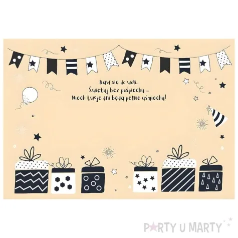 kartka okolicznosciowa urodziny tort i gwiazdki henry b6