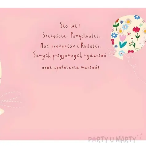 kartka okolicznosciowa urodziny tort rozowy henry 15 x 15 cm