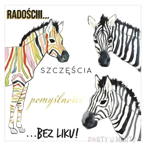 kartka okolicznosciowa urodziny zebry henry 15 x 15 cm