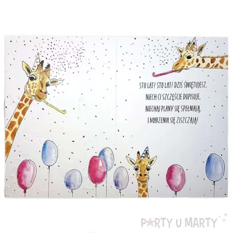kartka okolicznosciowa urodziny zyrafy henry a5
