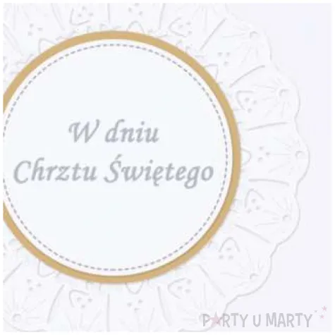 kartka okolicznosciowa w dniu chrztu sw biala falbanka paw 15 4 x 15 4 cm