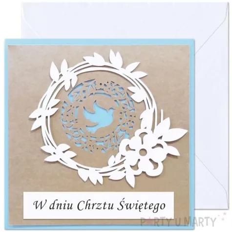 kartka okolicznosciowa w dniu chrztu sw dla chlopca paw 15 4 x 15 4 cm
