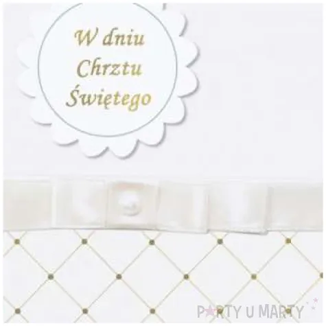 kartka okolicznosciowa w dniu chrztu sw zlota siatka paw 15 4 x 15 4 cm