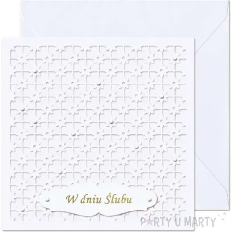 kartka okolicznosciowa w dniu slubu azurowa paw 15 4 x 15 4 cm