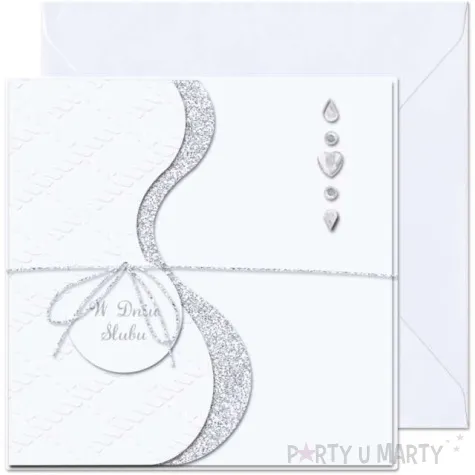 kartka okolicznosciowa w dniu slubu diamenciki paw 15 4 x 15 4 cm