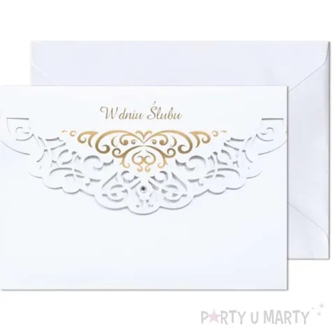 kartka okolicznosciowa w dniu slubu ornament paw 17 6 x 12 5 cm