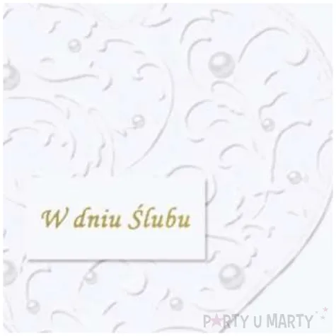 kartka okolicznosciowa w dniu slubu perlowe serce paw 15 4 x 15 4 cm