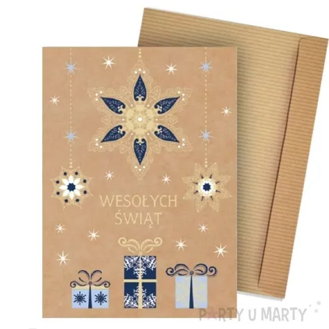 kartka okolicznosciowa wesolych swiat eko gwiazdka maki b6