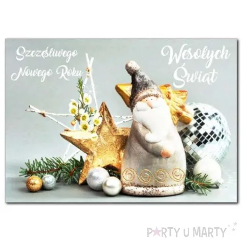 kartka okolicznosciowa z oplatkiem wesolych swiat mikolaj maki b6
