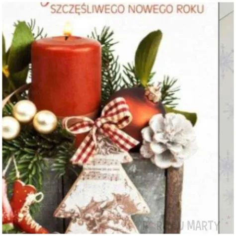 kartka okolicznosciowa z oplatkiem wesolych swiat stroik maki b6