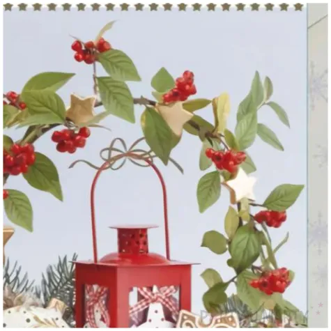 kartka okolicznosciowa z oplatkiem wesolych swiat stroik z lampionem maki b6