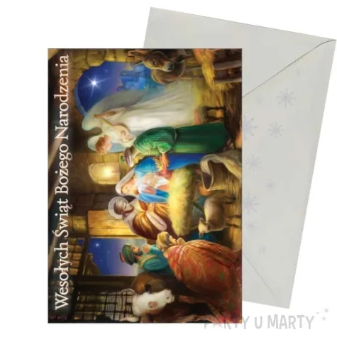 kartka okolicznosciowa z oplatkiem wesolych swiat trzej krolowie wzor 1 maki b6