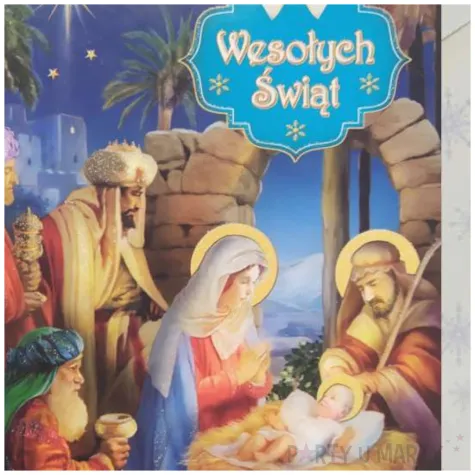 kartka okolicznosciowa z oplatkiem wesolych swiat trzej krolowie wzor 3 maki b6