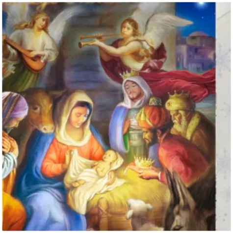 kartka okolicznosciowa z oplatkiem wesolych swiat trzej krolowie wzor 6 maki b6