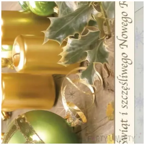 kartka okolicznosciowa z oplatkiem wesolych swiat zlote swieczki maki b6