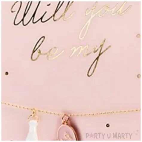 kartka okolicznosciowa zostan moja druhna bransoletka rozowa partydeco 10 5 x 14 8 cm