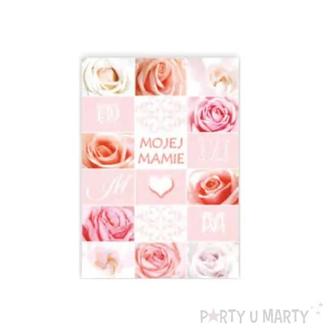 kartka z pozytywka dzien matki mojej mamie roze pol maki 14x20 cm