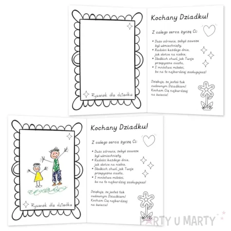 kartka z zyczeniami laurka kochanemu dziadkowi kolorowanka 14 8x10 5 cm