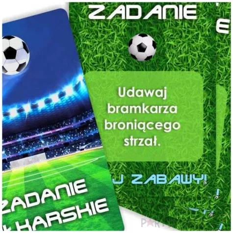 karty do gry zabawa dla dzieci pilkarskie zadania prezent na urodziny 8 6x5 4 cm 21 szt