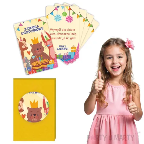 karty do gry zabawa dla dzieci zadania zwierzeta prezent na urodziny 8 6x5 4 cm 21 szt