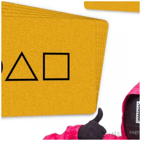 karty zaproszenia do gry squid game prezent zlote 8 5 x 5 5 cm 5 szt