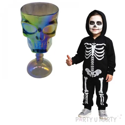 kielich czaszka halloween opalizujacy amscan 18 5 cm