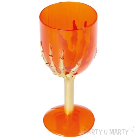 kielich dlon szkieletora halloween pomaranczowy guirca 18 cm