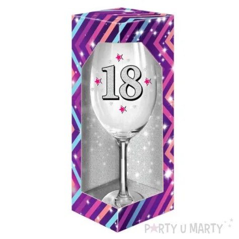 kieliszek do wina 18 urodziny brokat bgtech