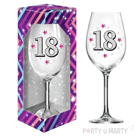 kieliszek do wina 18 urodziny brokat bgtech