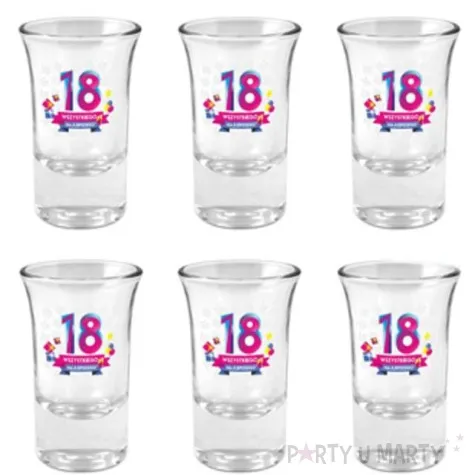 kieliszki do wodki 18 tka wszystkiego najlepszego szklane bgtech 35 ml 6 szt