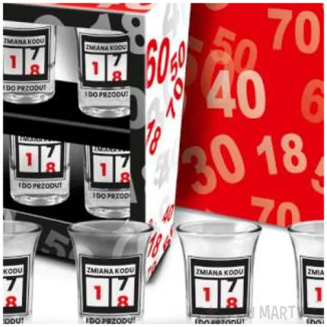 kieliszki do wodki 18 zmiana kodu i do przodu bgtech 35 ml 6 szt