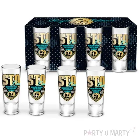 kieliszki do wodki niezaleznie od wieku ciesz sie zyciem czlowieku 100 lat bgtech 65 ml 4 szt