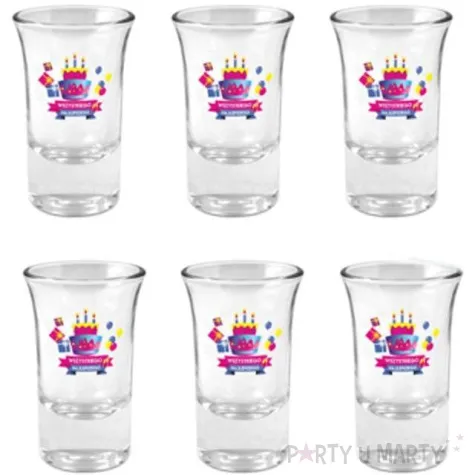 kieliszki do wodki tort wszystkiego najlepszego szklane bgtech 35 ml 6 szt