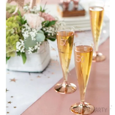 kieliszki jednorazowe 20 urodziny szampan rozowo zlote santex 140ml 6szt