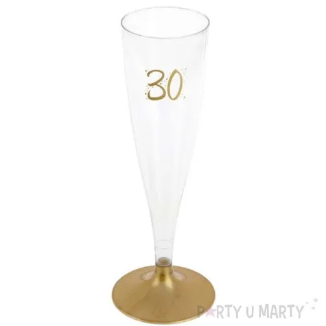 kieliszki jednorazowe 30 urodziny szampan zlote santex 140 ml 6 szt