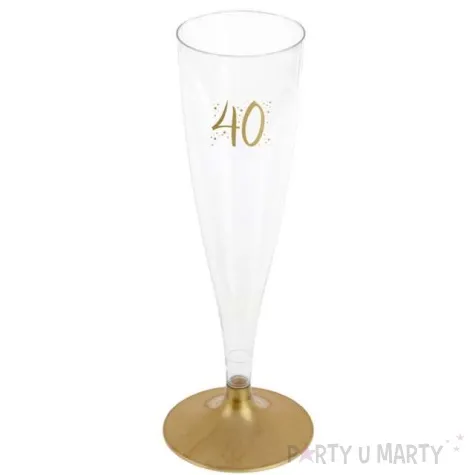 kieliszki jednorazowe 40 urodziny szampan zlote santex 140 ml 6 szt