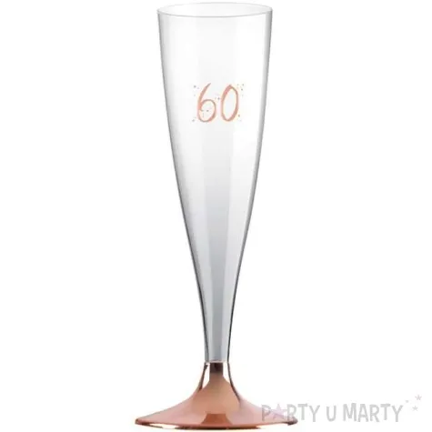 kieliszki jednorazowe 60 urodziny szampan rozowo zlote santex 140ml 6szt