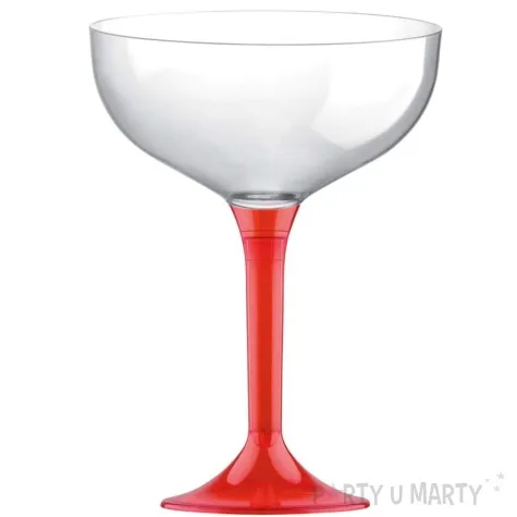 kieliszki jednorazowe szampan classic czerwony transparent goldplast 205 ml 10 szt