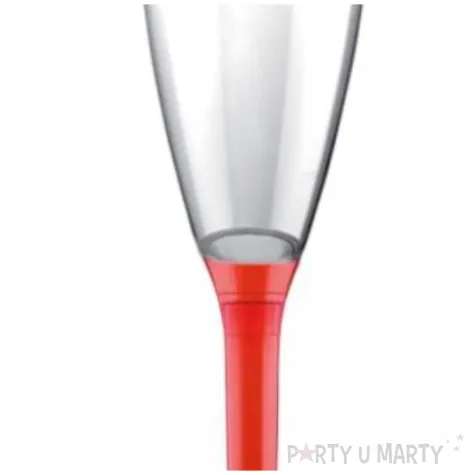kieliszki jednorazowe szampan long czerwone transparent goldplast 120 ml 10 szt