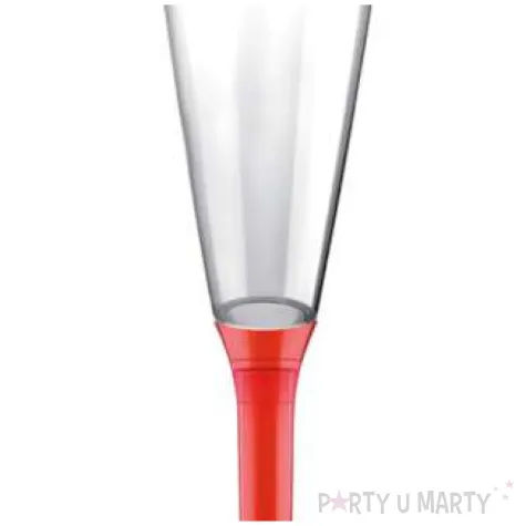 kieliszki jednorazowe szampan long xl czerwone transparent goldplast 160 ml 10 szt