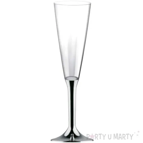 kieliszki jednorazowe szampan long xl srebrne chrom goldplast 160 ml 10 szt