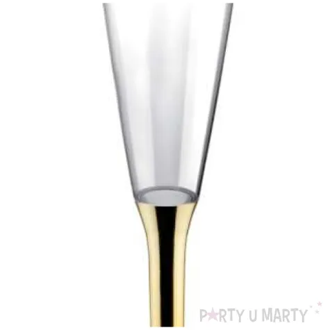 kieliszki jednorazowe szampan long xl zlote chrom goldplast 160 ml 10 szt