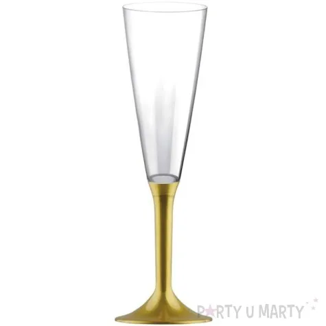 kieliszki jednorazowe szampan long xl zlote goldplast 160 ml 10 szt