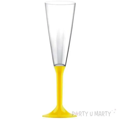 kieliszki jednorazowe szampan long xl zolte goldplast 160 ml 10 szt