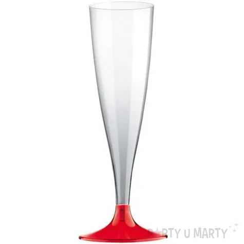 kieliszki jednorazowe szampan premium czerwone transparentne goldplast 140 ml 10 szt