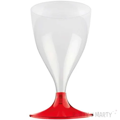 kieliszki jednorazowe wino claassic czerwone transparentne goldplast 200 ml 10 szt