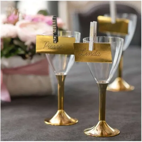 kieliszki jednorazowe wino classic zloty chrom goldplast 180 ml 6 szt