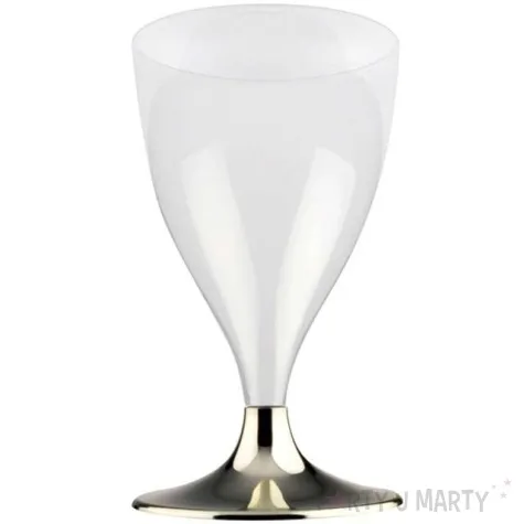 kieliszki jednorazowe wino premium zloty chrom goldplast 200 ml 10 szt