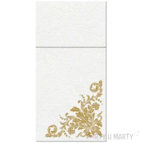 kieszonka na sztucce airlaid ornament zlota paw 40 cm 25 szt