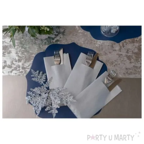 kieszonka na sztucce classic srebrna santex 40 cm 12 szt